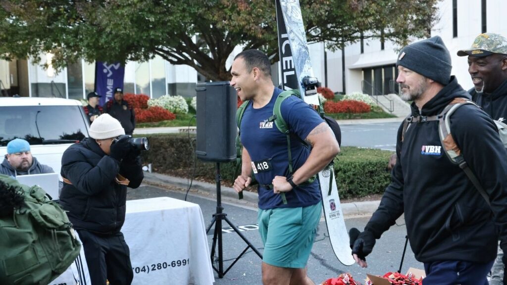 Man starts to run as starting horn goes off.
